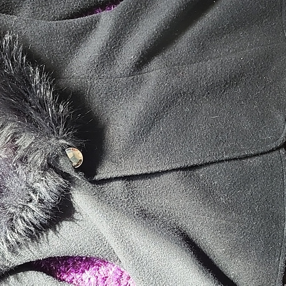 S black Rare faux fur coat